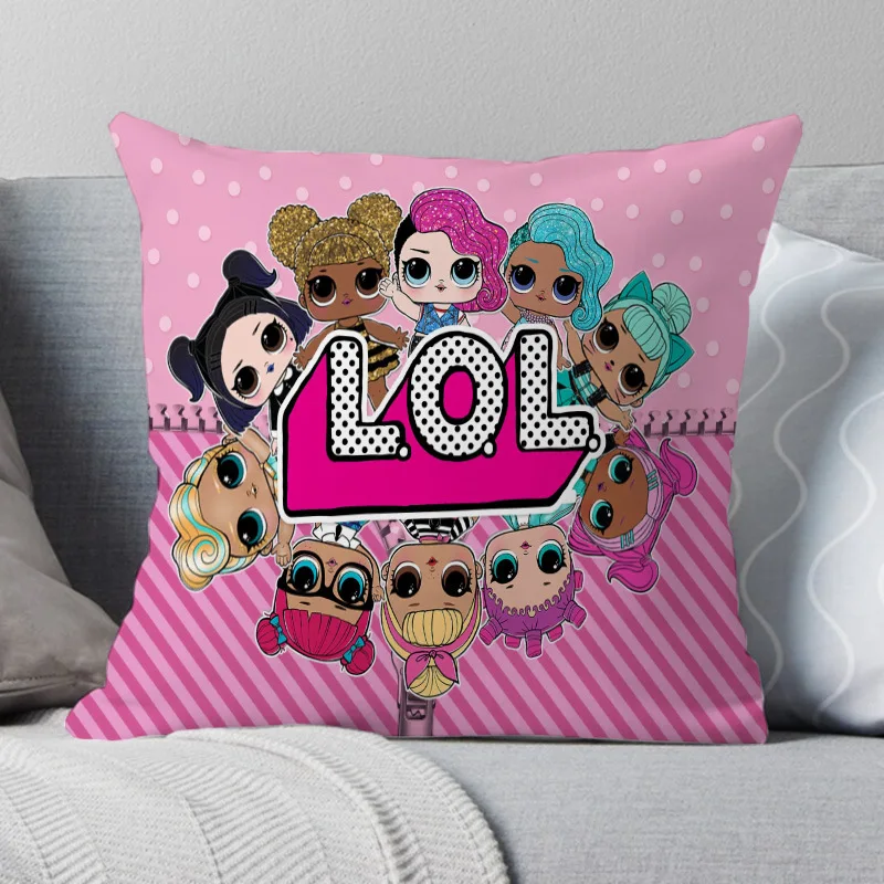 

Original New Lol Surprise Doll Pillowcase Sofa Living Room Decoration Digital Printing Peach Skin Pillowcase Christmas Gifts