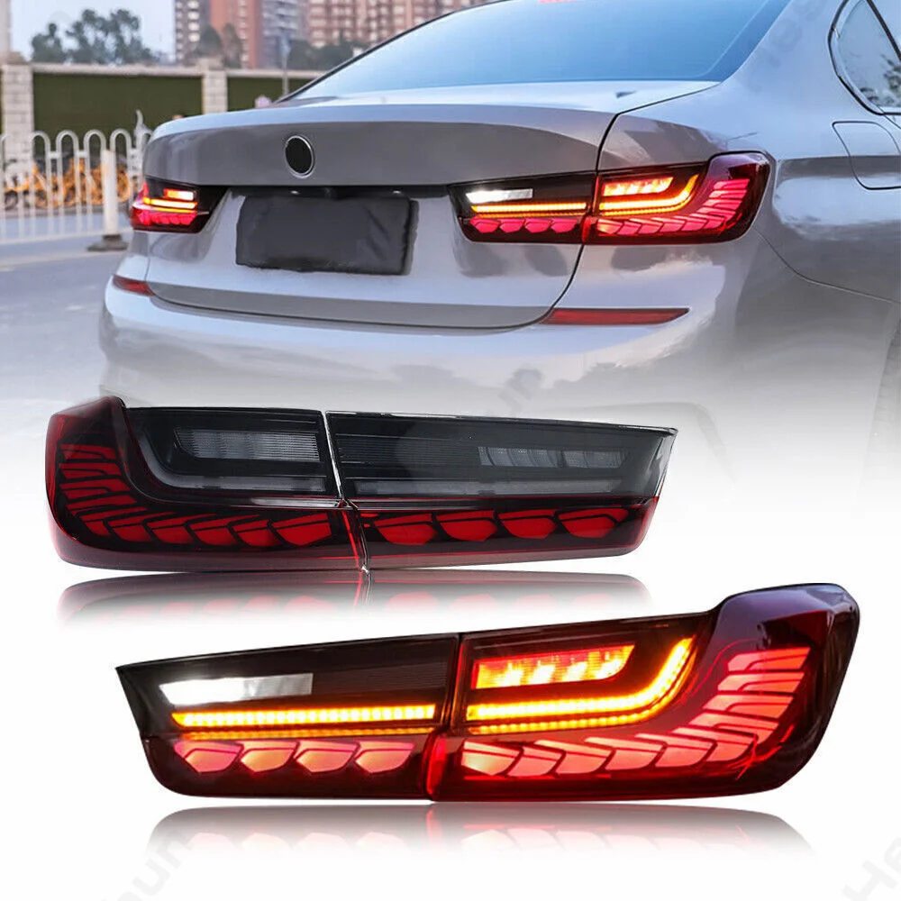 Фото Задние фонари указателя поворота подходят для BMW 3 серии 2019-2023 G20 G80 M3 GTS 330i 340i с весами дракона динамическая анимация ходовые огни №1
