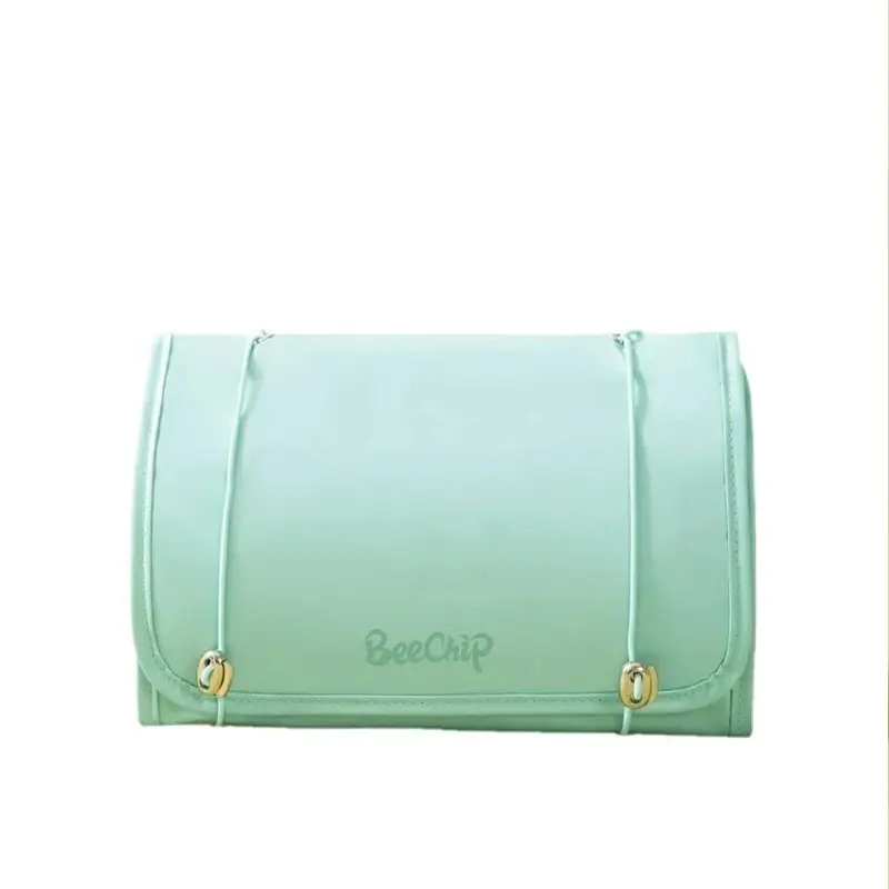 Органайзер на молнии с застежкой для кистей и макияжа голубой 24*15 см