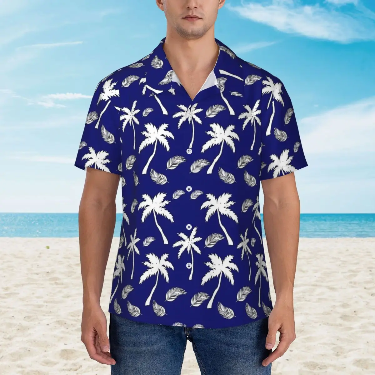 Пляжная рубашка с принтом Palm Trees In The Sunset летние повседневные рубашки мужские