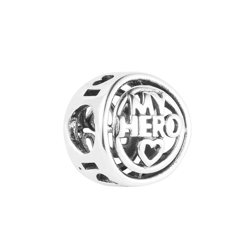 

100% Real 925 Sterling Silver Mum Hero Openwork Charm Beads Fits CKK Bracelets Women DIY Original Jewelry 2023 New