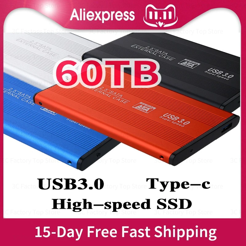 

4TB High Speed Storage Device Original HDD Computer Portable Mobile SSD External Hard Drive USB 3.0 TYPE-C Solid State Drive