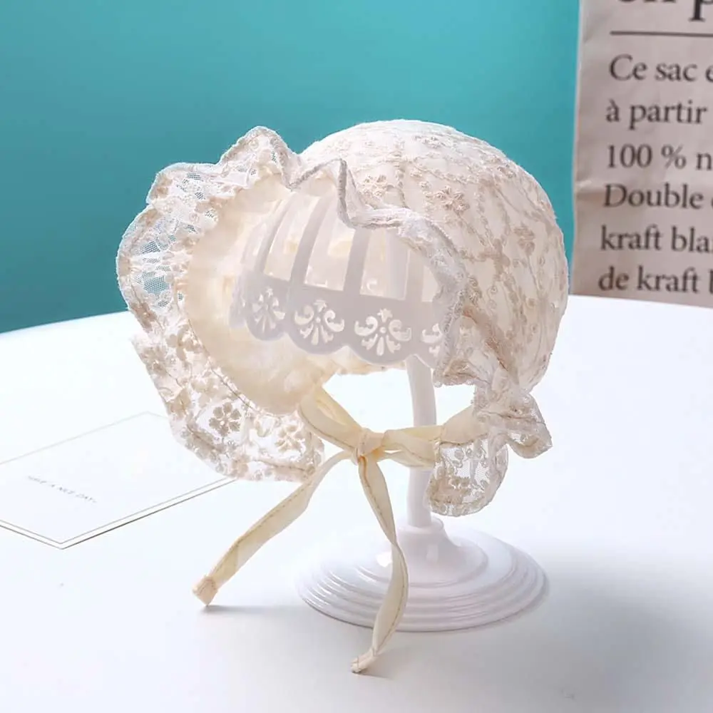 

Summer Lace Photography Props Girl Cotton Infant Bonnet Sun Caps Baby Hat