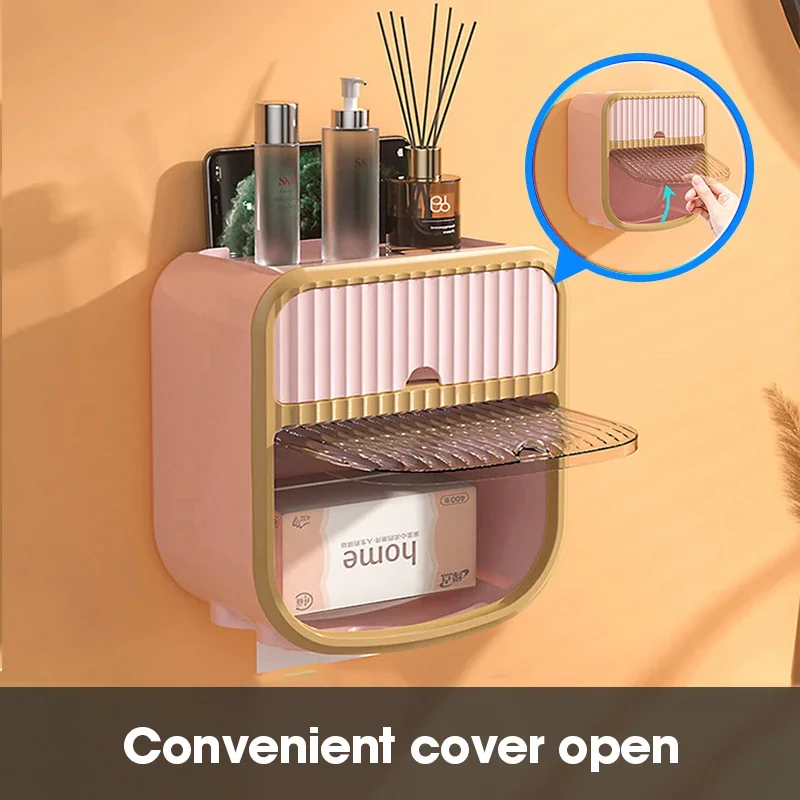 

Wall Hanging Toilet Paper Box For Toilet Tissue Box Roll Paper Box Waterproof Paper Storage Rack Bathroom Accessories