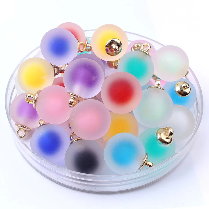 

16mm 10pcs DIY Imitation Glass Ball Upgrade Version Round Colorful Beads In Bead Frosted Jelly Beads Earring Necklace Pendant