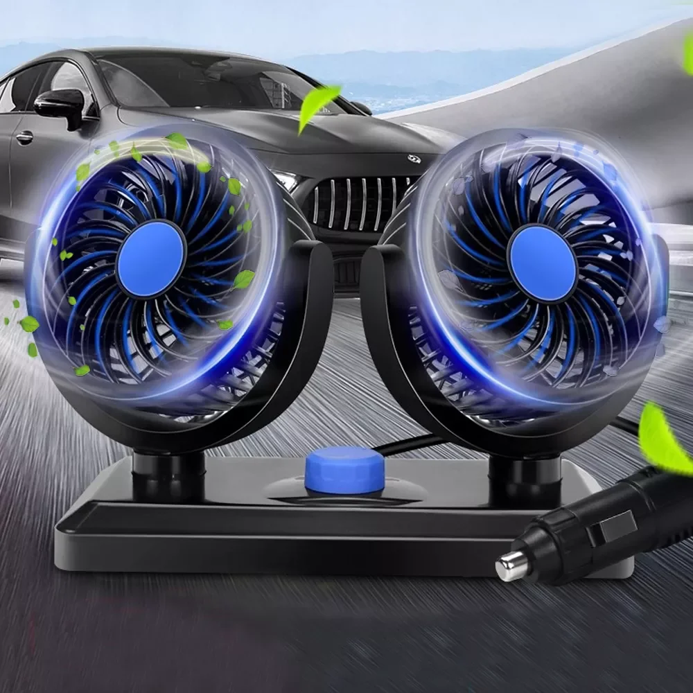 

Dual Fan For Car Auto Interieur Accessoires 360 Graden-Ronde Koeling Accessoires Swing Fan Ventilatie Board Zomer 12V 24V