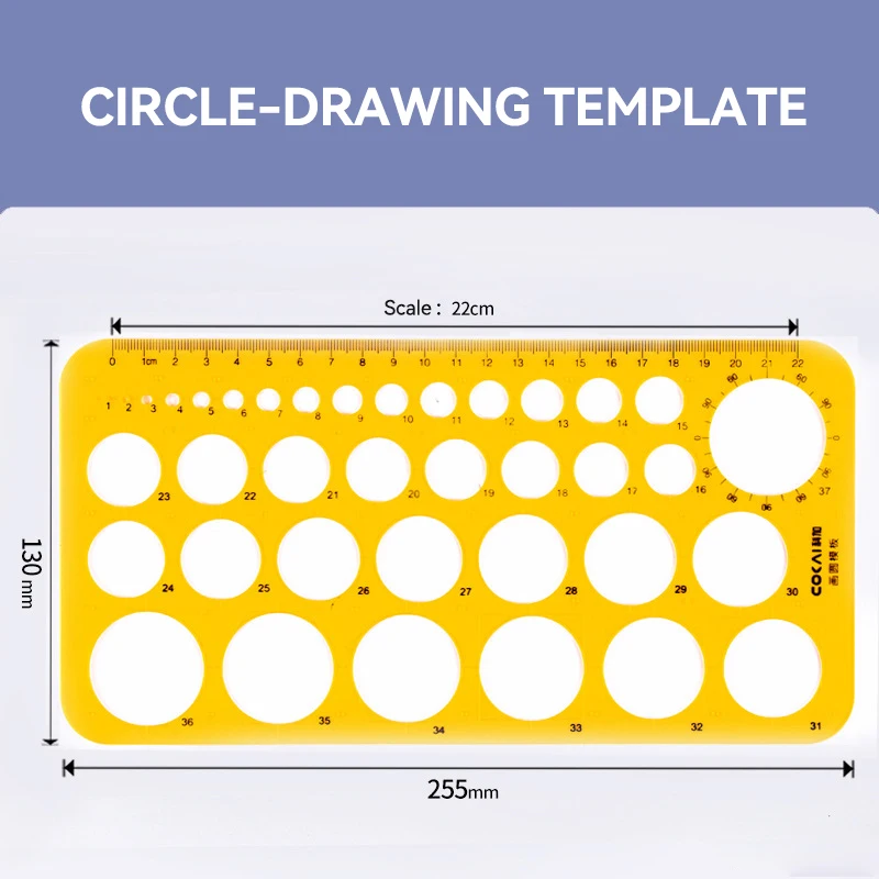 

Пластиковая прозрачная/оранжевая измерительная линейка с шаблонами