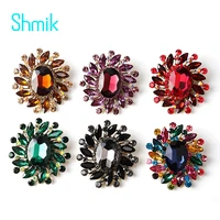 beautiful assorted colors coffee purple red clear crystal daisy flower brooch pins for women