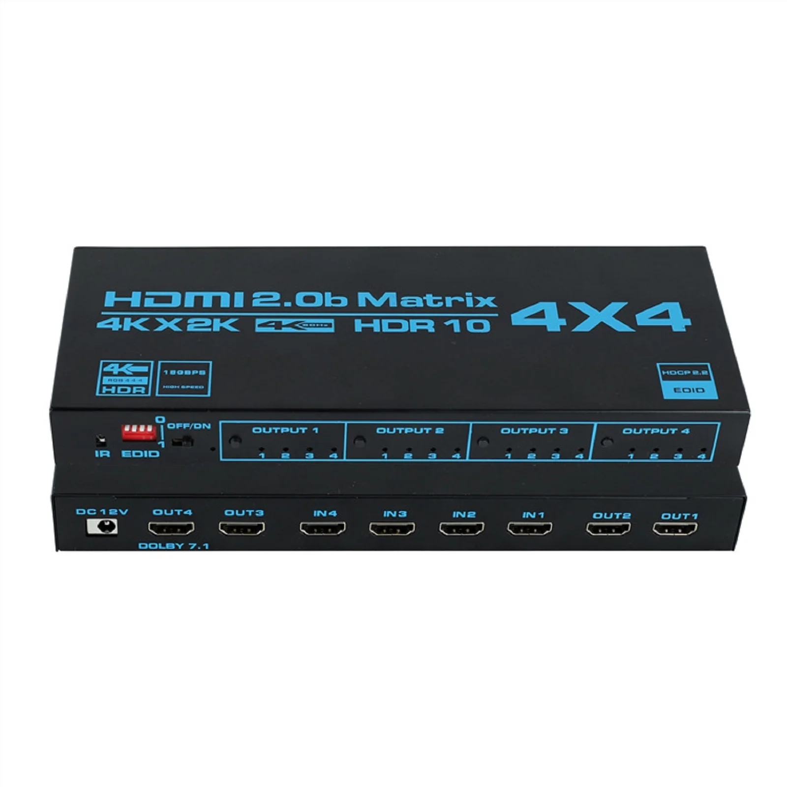 Матричный коммутатор HDCP 2,0, 4K HDR, 4x4 HDMI-совместимый