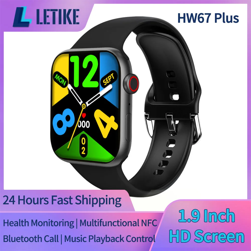 Reloj inteligente HW67 Plus para hombre y mujer, accesorio de pulsera con llamadas, Bluetooth, pantalla HD de 1,9 pulgadas, compatible con teléfono Xiaomi y Huawei, compatible con modelo pk HW22 HW37