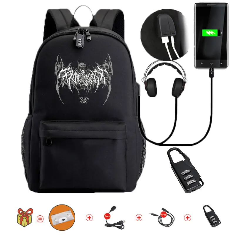 

Y2K Backpack Cool Girls Boys Classical School Bags Butterfly Print Book Bag Large Capacity USB