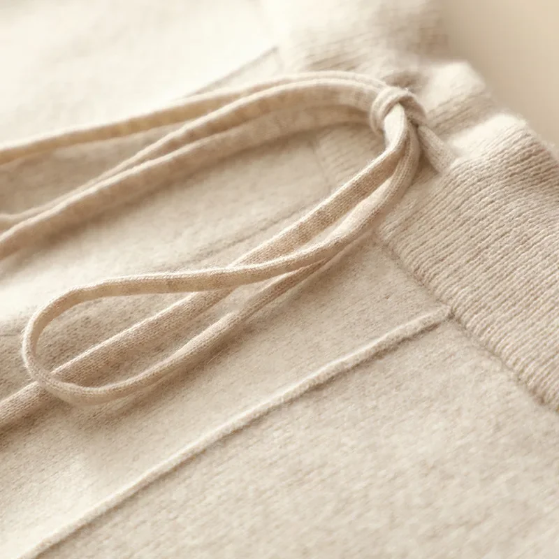 Роскошные зимние модные кашемировые шерстяные брюки женские повседневные