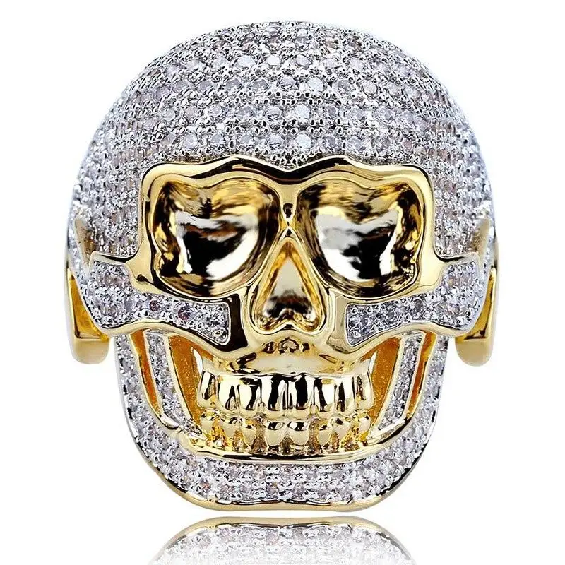 

Hip Hop Jewelry Iced Out Skull Rings For Men New Arrival Rings Mens High Quality Bling Rings