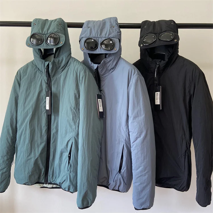 

Men CP Logo Men Jacket Warm Cotton Coat Male Overcoat Parka Outwear Polyester Padded Hooded Coat