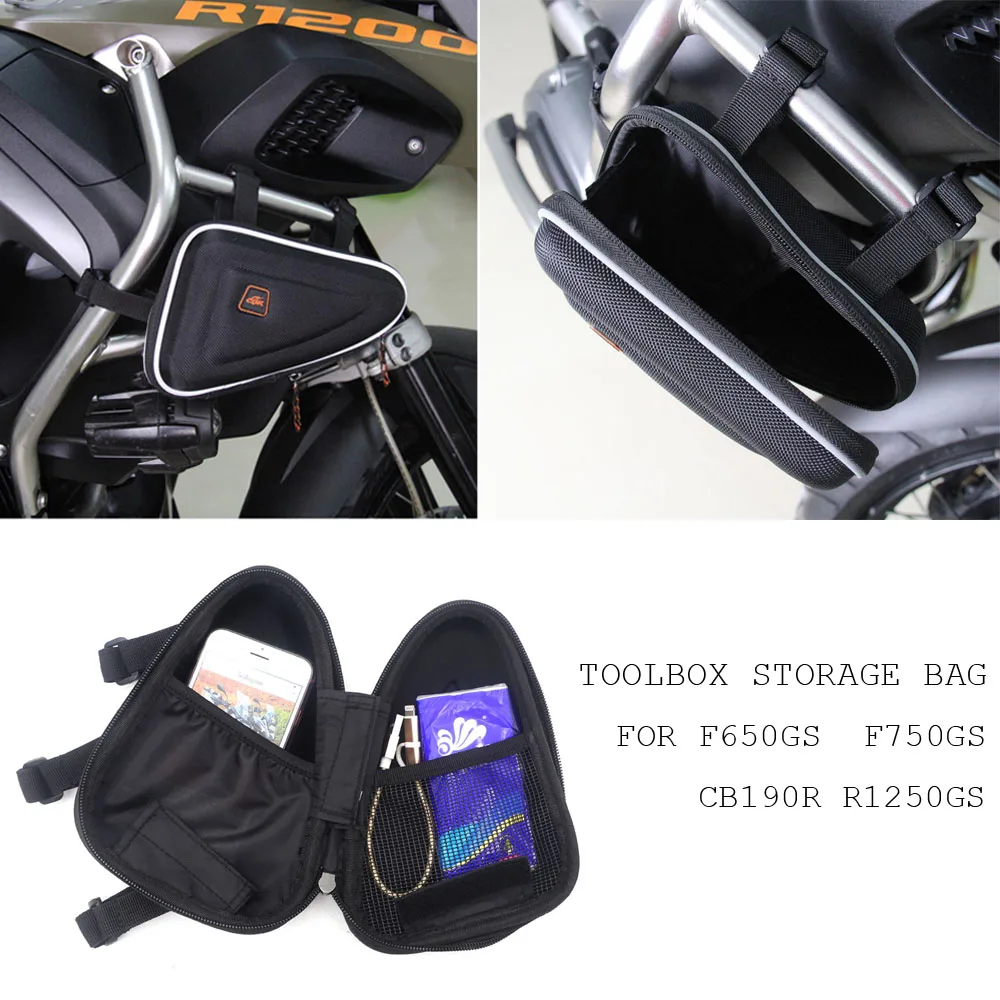 

Motorcycle storage bag tool capacity side bag frame protection rod for BMW G310GS R1200GS F800GS F650GS F700GS CB190R R1250GS