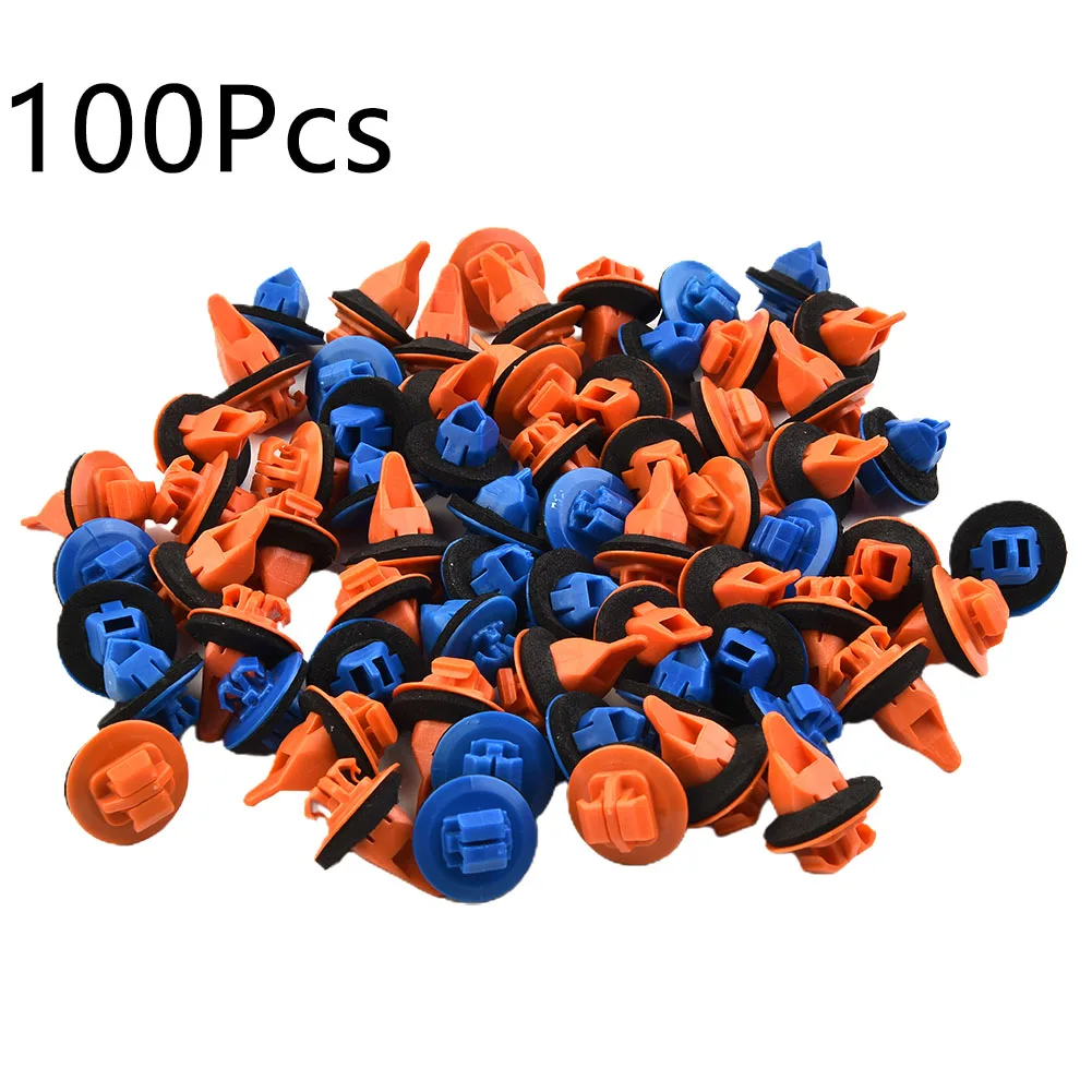 

100x Fender Flare Retainer Clips Interior Car Retainer Clips 75495-35010 For Toyota 2005-2016 75397-35010 Blue And Orange Clips