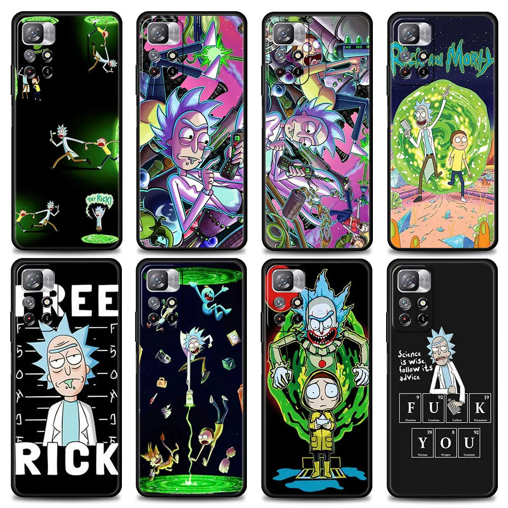 

Phone Case For Xiaomi Redmi Note 9S 9 10 8 11 Pro Plus 7 8T 9T 11T 5G Cover redmi 9c 9 k40 9A 10 8 7A Bumper Anime Ricks Morties