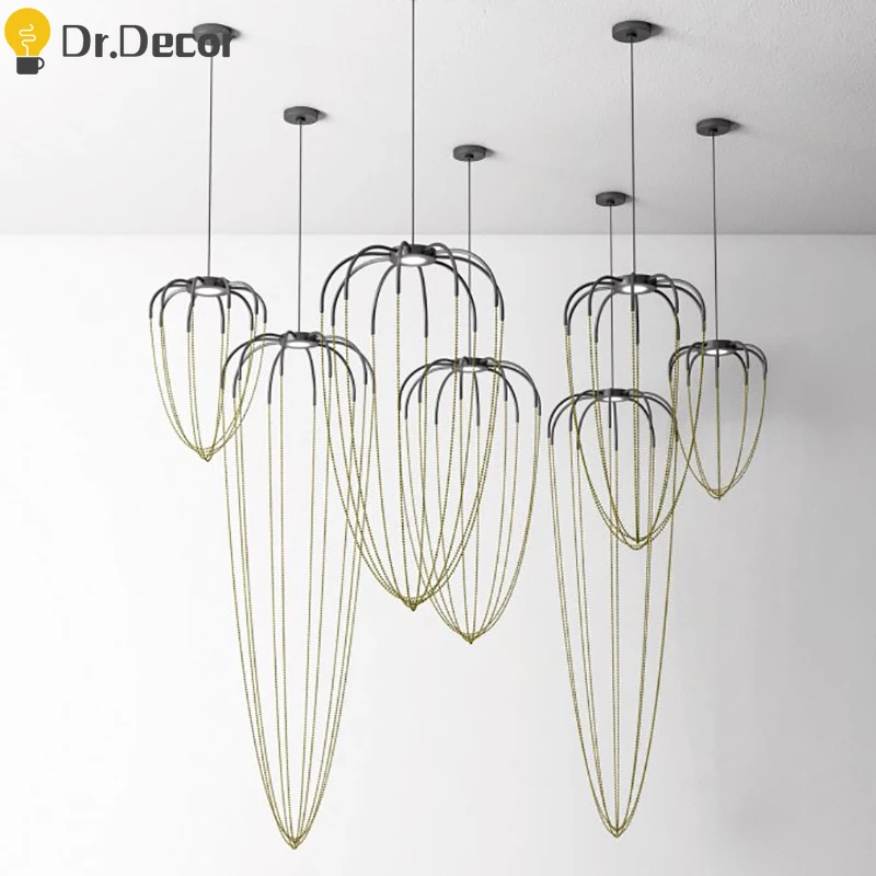 

Nordic Minimalism Led Pendent Lights Lighting Modern Wire Hanging Lamps Kitchen Light Fixture Bar Decor Pendant Lamp Luminaria