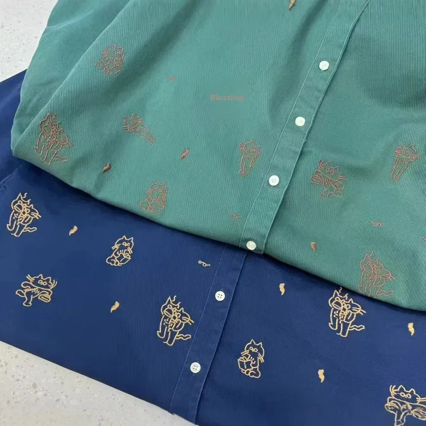 Осень 2024 новая женская японская хлопково-льняная рубашка с лацканами