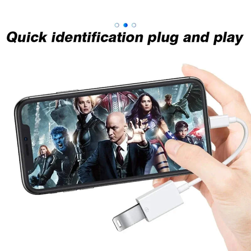 OTG USB-адаптер типа C к USB A для iOS в USB-конвертер Apple iPhone 16 15 14 13 12 Pro Max Мышь U-диск Камера