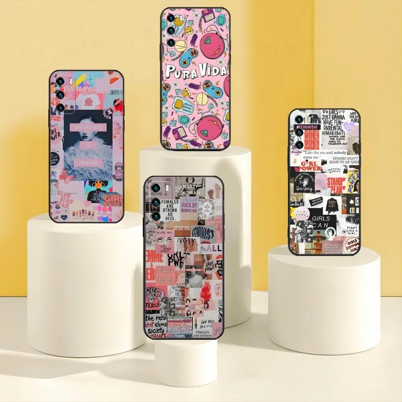 Чехол для телефона Феминистская девушка POWER Art Для Huawei Mate 40 20 30 8 9 10 Magic3 Pro Nova 7 I Se S 20x 5g 40e Plus G9 Funda