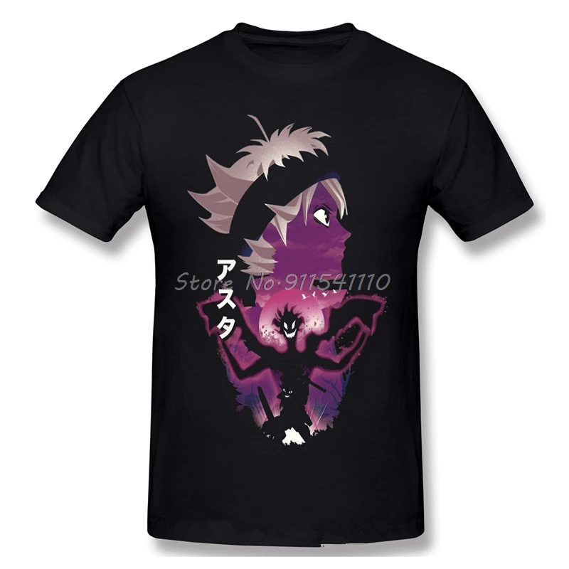 

Men Comfort Black Clover Asta Anime T-Shirt Asta Clothes Pure Cotton Tees Harajuku TShirt