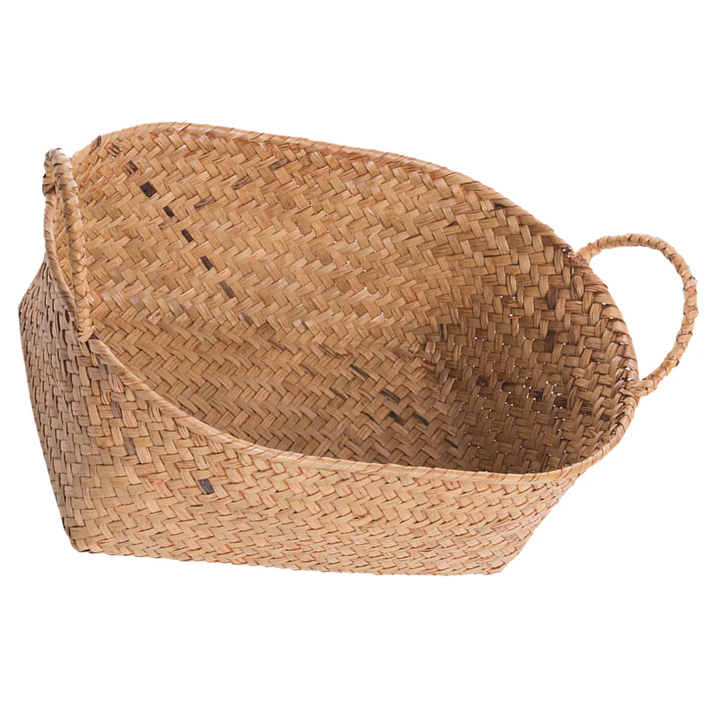 

Storage Baskets Basket Woven Wicker Sundries Shelf Box Closet Organizing Bathroom Seagrass Rattan Seaweed Sea Bins Organizer