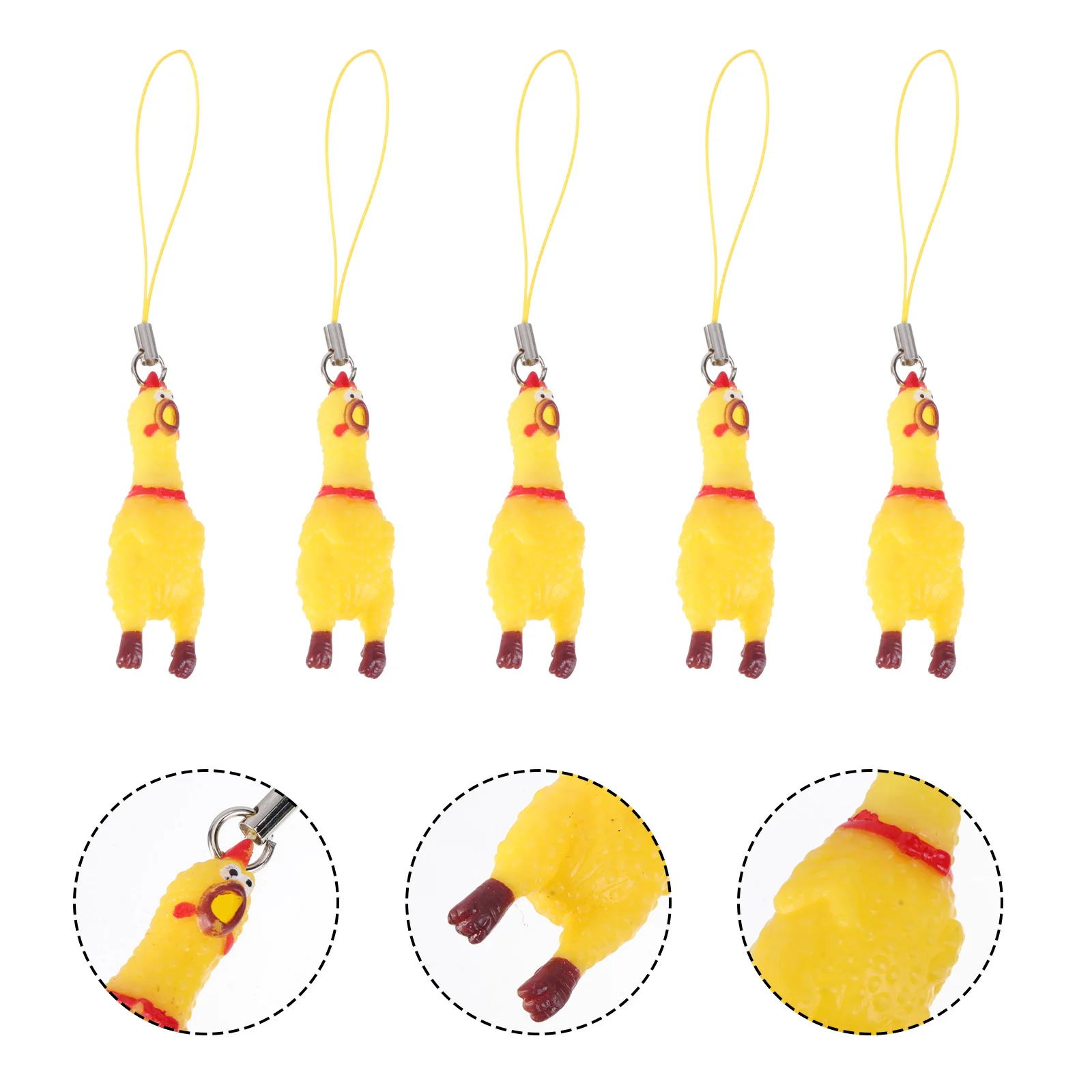 

Chicken Keychain Rubber Screamingsqueeze Key Pendantmini Charm Squeaking Keychains Dog Funny Lanyard Squeaky Animal Chains Bag