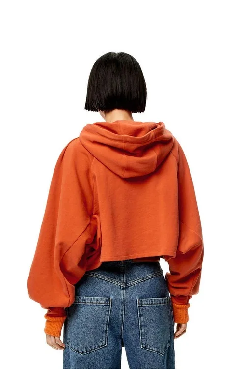 121279 121280 121281 Trendy Luxury Designer Cloth Pocket Letter Logo Sweatshirt Women Long Sleeve Hooded Loose Short Casual Top