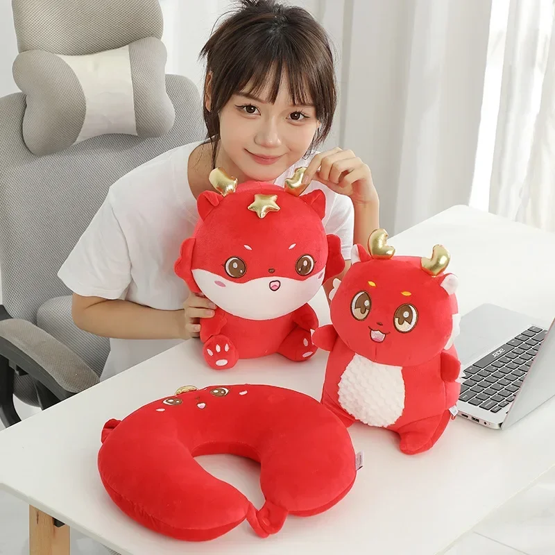 Рождественская Декоративная Плюшевая Подушка U-образная Китайская Зодиакальная