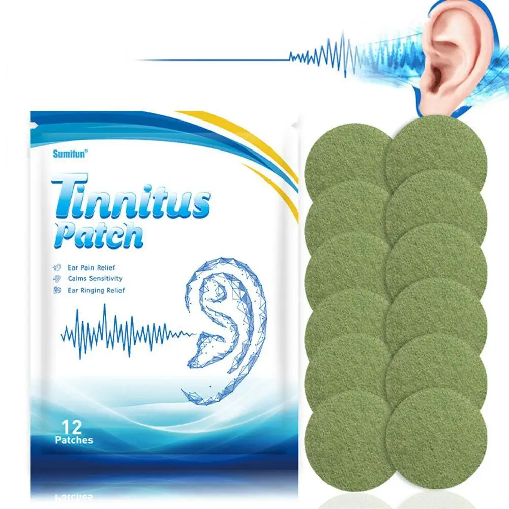 

12pcs/bag Ear Ringing Tinnitus Patch For Ear Pain Protect Hearing Loss Sticker Natural Herbal Extract Medical Health Care