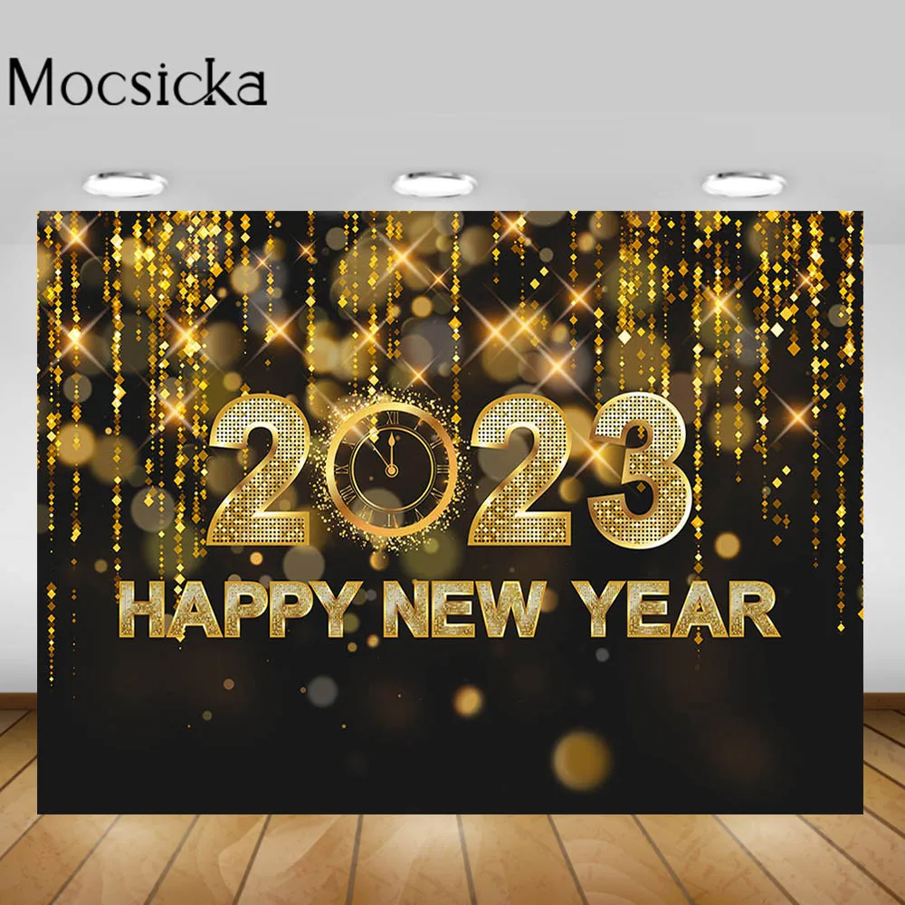 

Mocsicka 2023 фоны для фотосъемки с новым годом фотография Золотой блестящий Фотофон фотография Новогодняя вечеринка Декор баннер