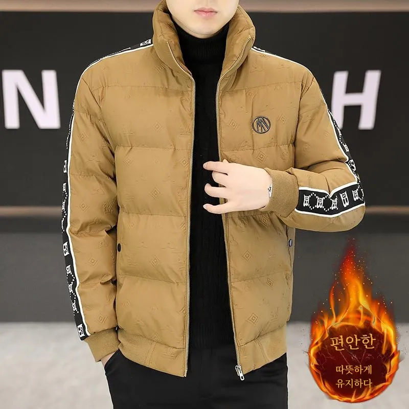 Зимнее пальто с хлопковой подкладкой и воротником-стойкой мужское Pu Shuai