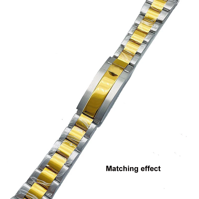 9mm Stainless steel folding buckle glide lock for Rolex submariner Oysterflex Daytona GMT watch band strap Deployment clasp