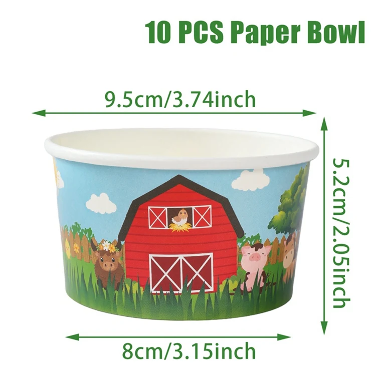 

Бумажные миски с рисунком сельскохозяйственных животных PATIMATE