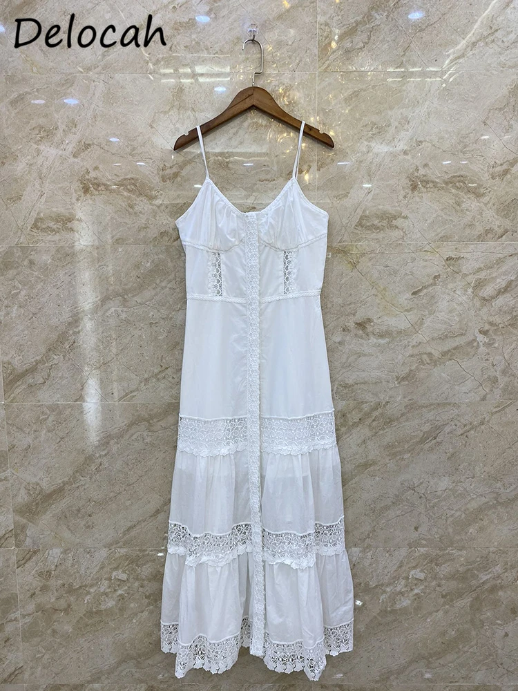 Delocah/высококачественное летнее женское модное дизайнерское белое платье