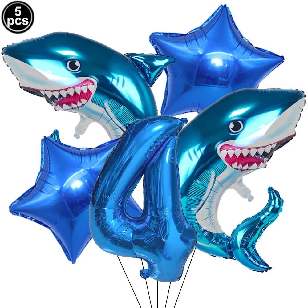 

Набор цифровых воздушных шаров "Синяя акула", 5 шт.