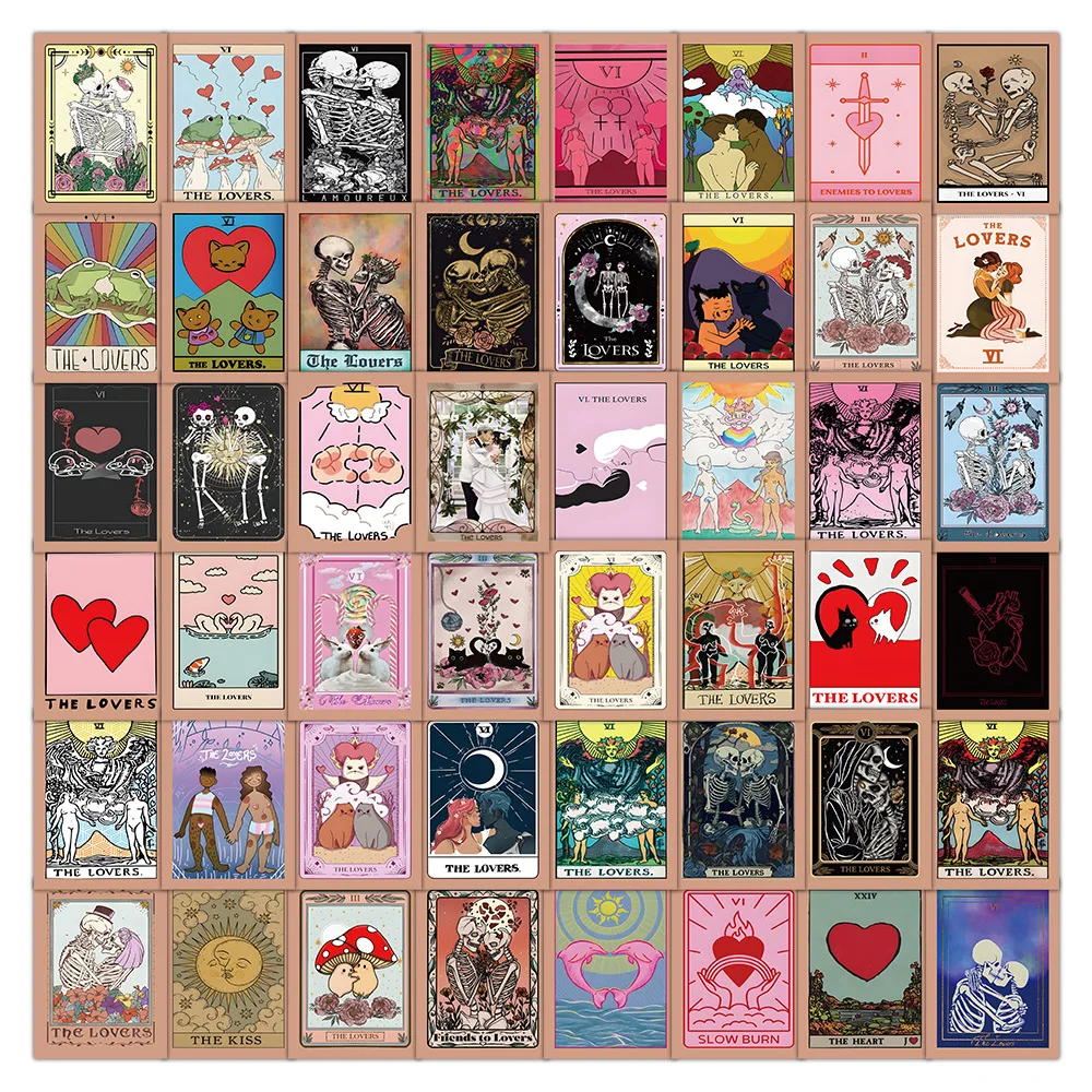 

10/30/60PCS Romantic Love Tarot Cards Stickers Decoration Suitcase Scrapbooking Laptop Phone Stationery Cartoon Cute Sticker