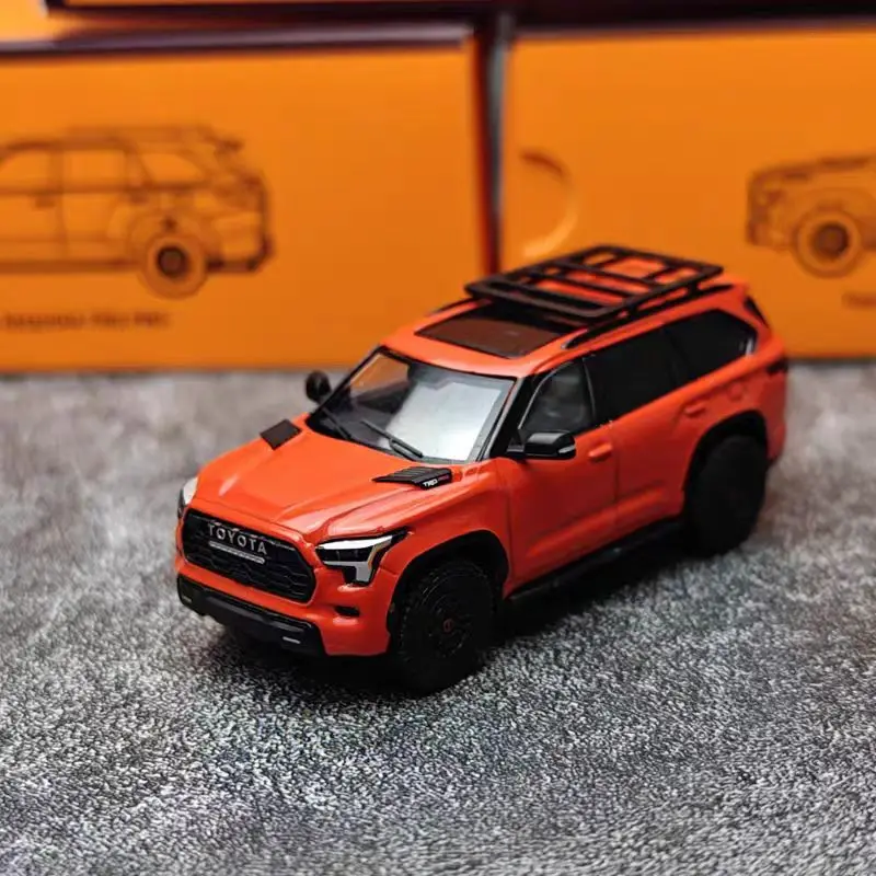Масштаб 1:64 TOYOTA Sequoia XK80 LHD литой под давлением сплав TRD Pro игрушки модель автомобиля