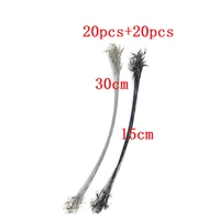 40pcsbag fishing leash high strength steel wire with stainless steel swivel anti bite leashes for fishing line