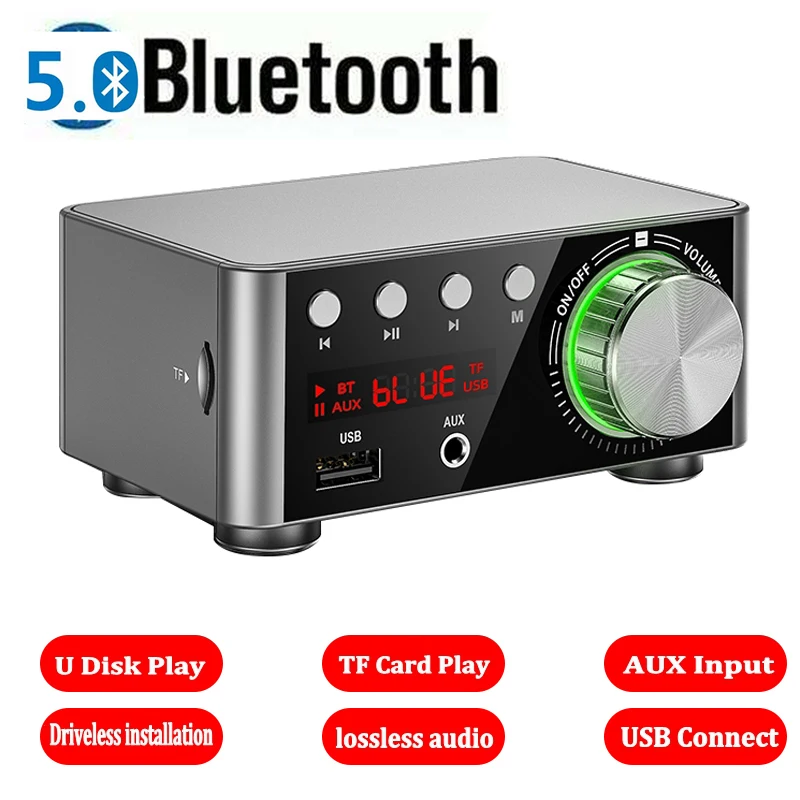 

50WX2 Mini Audio Power Amplifier Board TPA3116 5.0 Receiver Stereo Home Car Audio USB U-disK TF Music Card Player Amplifiers