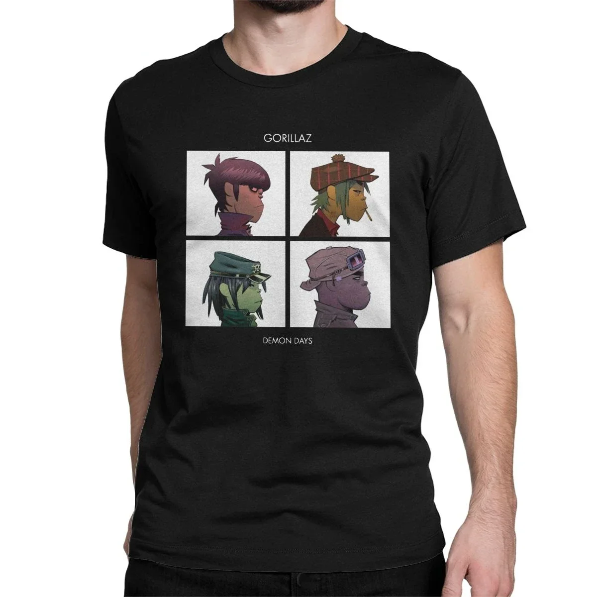 Забавная музыкальная группа Goorrillaz Demon Days футболки для мальчиков Crazy с круглым