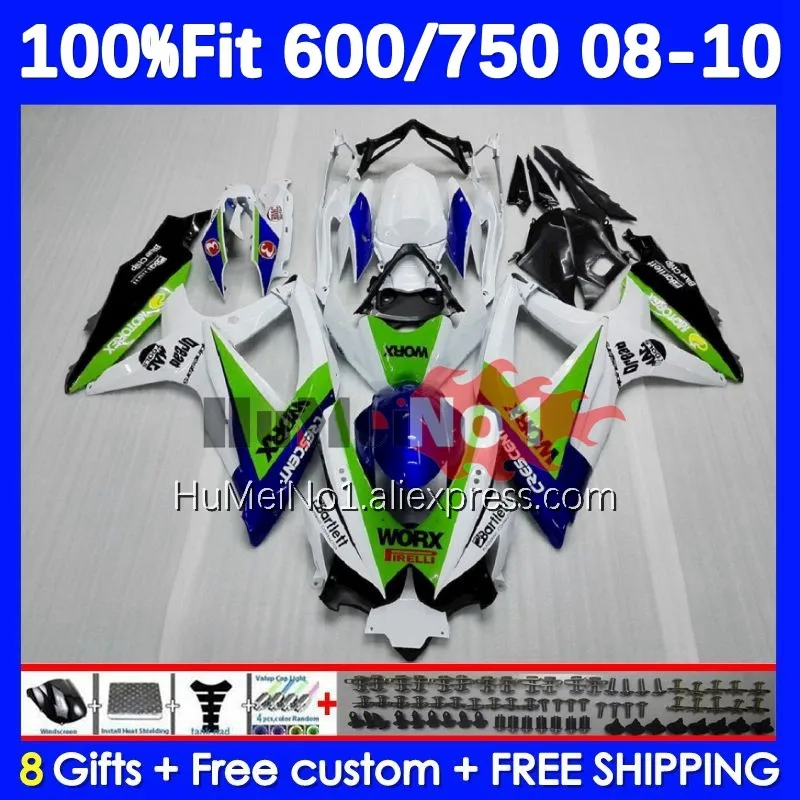 

Injection Body For SUZUKI GSXR-750 GSXR 600 750 17No.17 K8 GSXR600 GSXR750 08 09 10 GSXR-600 2008 2009 2010 Fairing green white