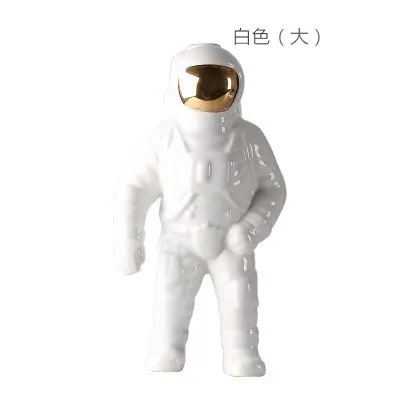 

GOLD SPACE MAN SCULPTURE ASTRONAUT FASHION VASE CREATIVE MODERN CERAMIC COSMONAUT MODEL ORNAMENT DECORATIONS GARDEN STATUE HOME