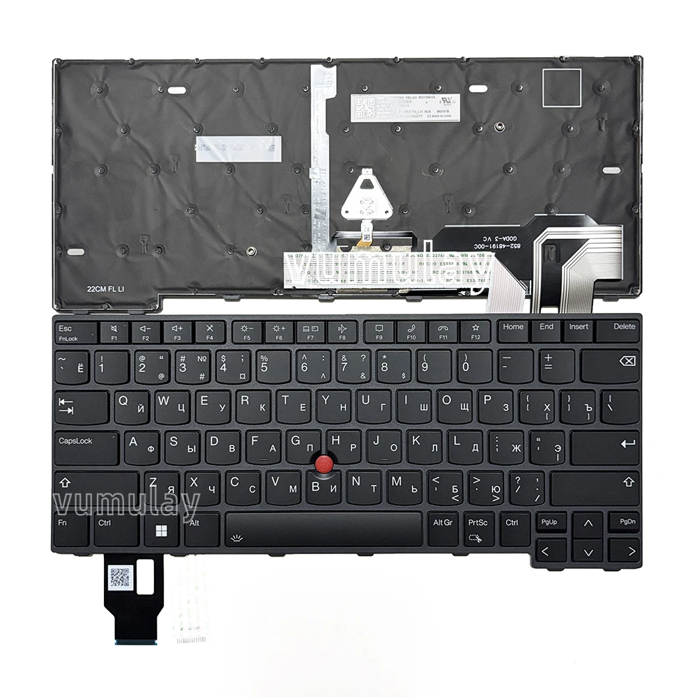 Фото Русская клавиатура с подсветкой для Lenovo Thinkpad T14 Gen 3,L14 Gen 3,T14 Gen 4,L14 Gen 4,P14s Gen 3,P14s Gen 4,21AH 21AJ 21CF 21CG 21C1 21C2 21C5 21C6 21AK 21AL 21J5 21J6 21HF 21HG 21K5 21K6 21HD 21HE 21K3 21K4 21H1 №1