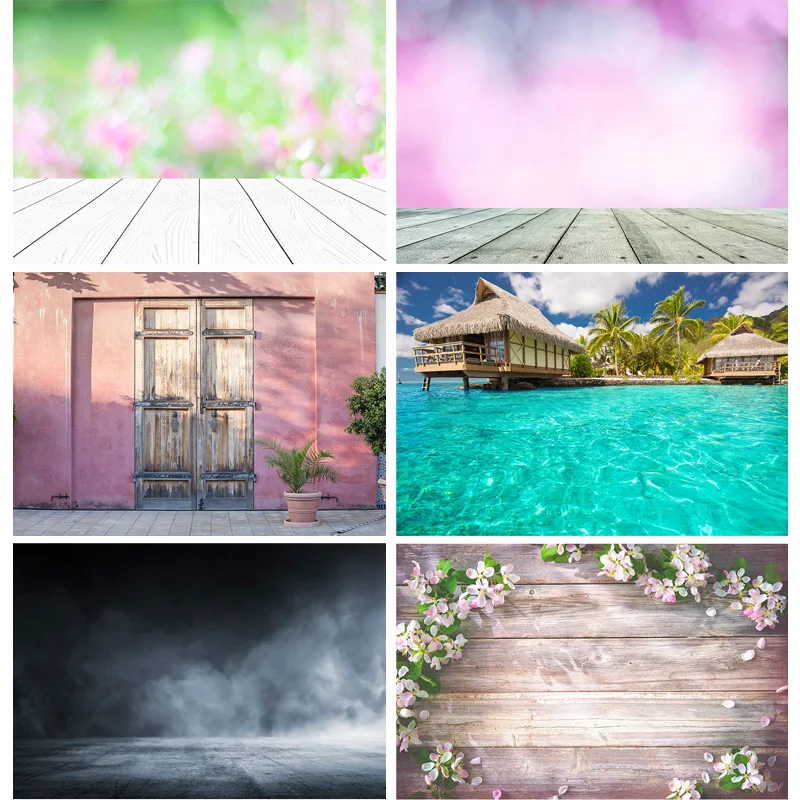 

SHUOZHIKE Art Fabric Photography Backdrops Props Flower Wall Planks Landscape Photo Studio Background JT-06