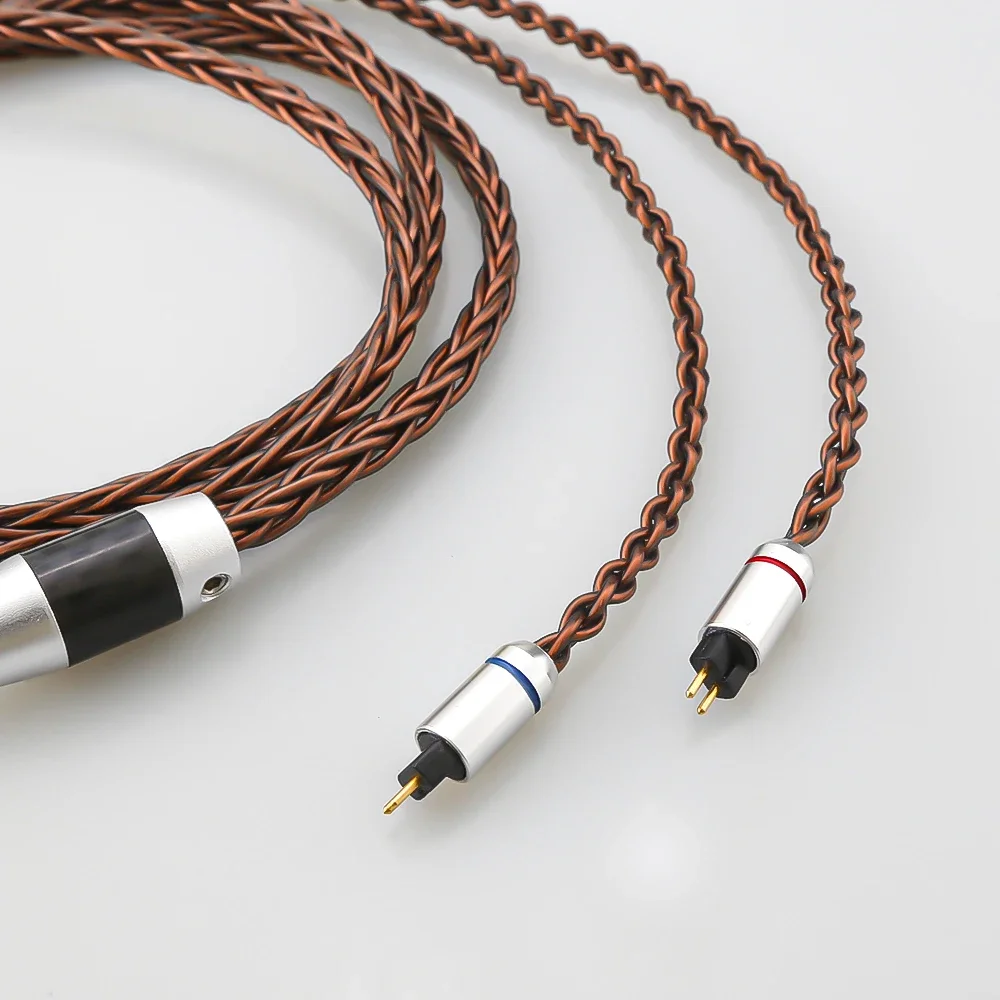 HiFi xlr 2.5/3.5/4.4mm Balanced 8 Core Silver Plated Braided Earphone Upgrade Cable 2 pin 0.78mm Headphone for BL03 V80 KZ