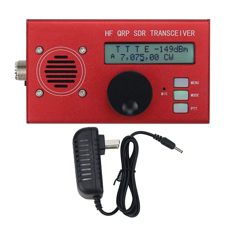

USDX USDR HF QRP SDR SSB/CW Transceiver 8-Band 5W DSP SDR with Red Shell for Ham Radio,with Battery US Plug