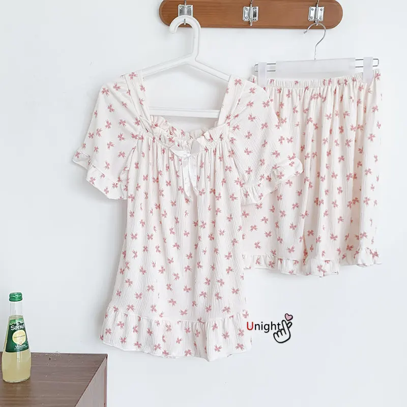 New Pyjamas For Women's Summer Short Sleeves Home Clothes Pajama set women Pajamas Female Large Size 6XL 2 Pieces Set Nightwear