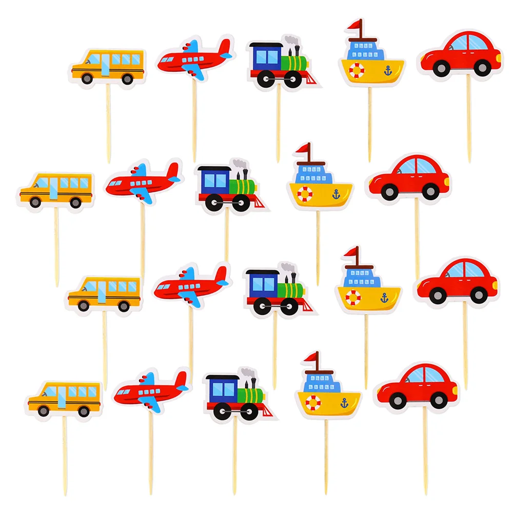 

Cake Topper| Transportation Car Cake Picks Birthday Party Favors， 20pcs